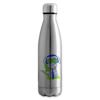 Lustige DJ Schnecke Krawatte Party Club Musik Spaß - Isolierflasche - Lightsilver - Rechts