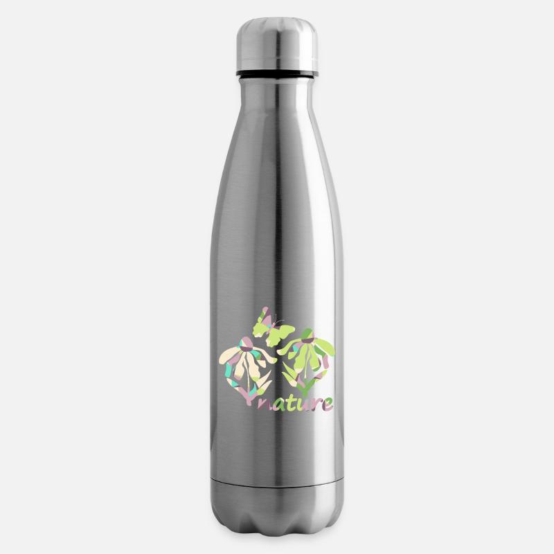 Couleur Nature - Floraison - Bouteille isotherme - argent clair