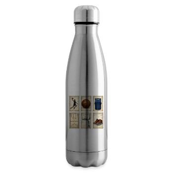 Vintage Basketball Stamps Collection - Insulated Water Bottle - silver - Right