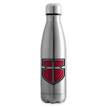 coat of arms shield knight crusader crusade cross go - Insulated Water Bottle - silver - Right