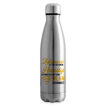 Home is where my cell phone connects to Wi-Fi - Insulated Water Bottle - silver - Right