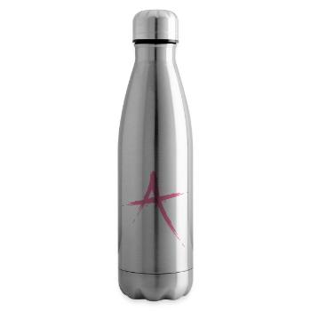 Letter A Design Brush in Pink Pink - Insulated Water Bottle - silver - Right