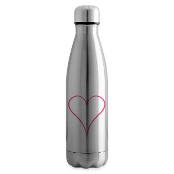 Herz Design neu Rosa - Isolierflasche - Lightsilver - Rechts