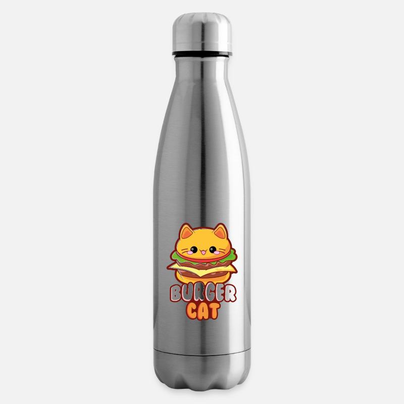 Burger Cat / Burger Katze moodrush - Isolierflasche - Lightsilver