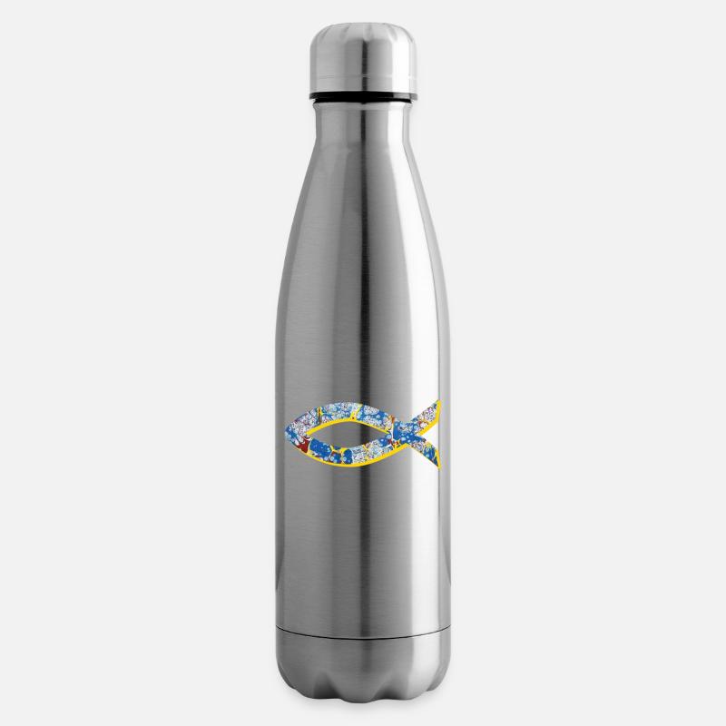 fisch ichthys e 205 - Isolierflasche - Lightsilver