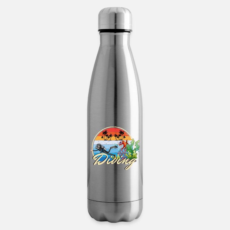 Diving Diving Divers funny funny gift idea - Insulated Water Bottle - silver
