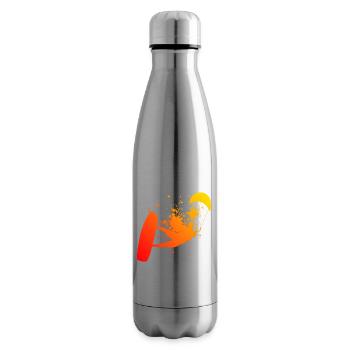 Kite Kitesurfing Kitesurfer Men Women - Insulated Water Bottle - silver - Right