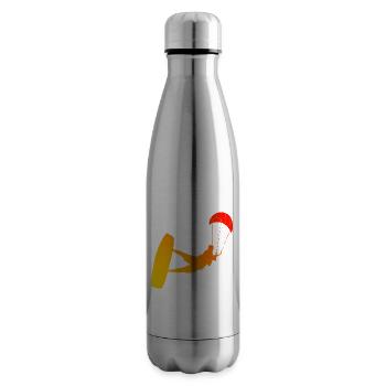 Women Kite Kite Kitesurfer Kitesurfing Men - Insulated Water Bottle - silver - Right
