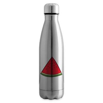 Watermelon - disc, piece, quarter, triangle - Insulated Water Bottle - silver - Right
