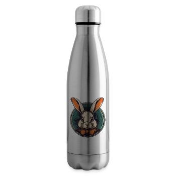 Lapin / Lapin / Animal / Animal de compagnie / Rongeur - Bouteille isotherme - argent clair - Droite