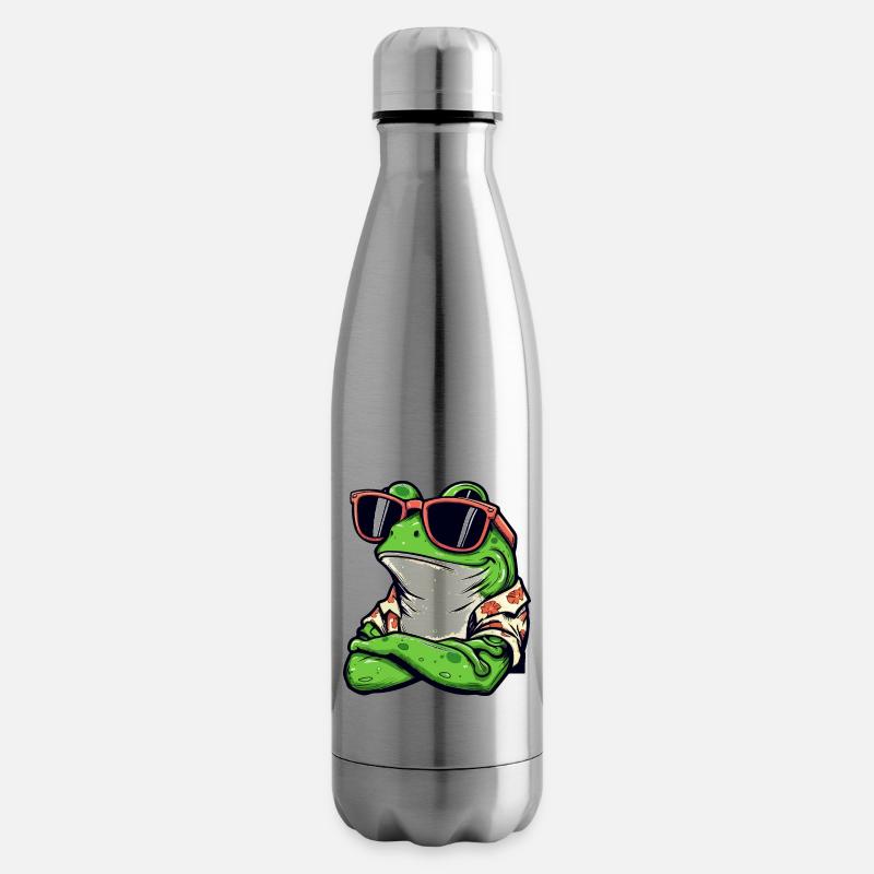 Cooler Frosch - Isolierflasche - Lightsilver