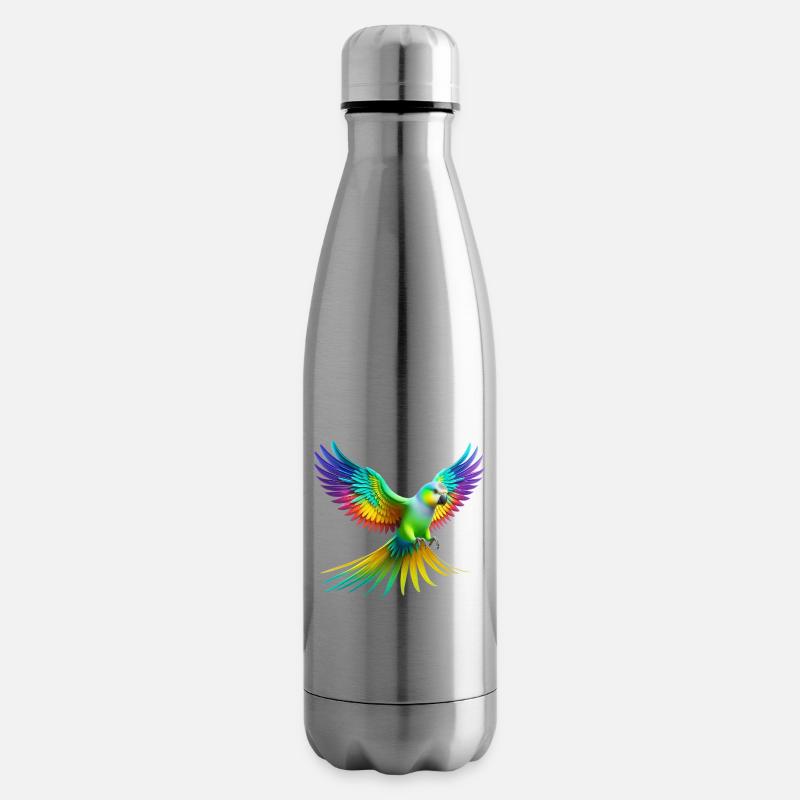 Perruche arc-en-ciel (02) - Bouteille isotherme - argent clair