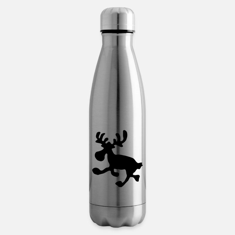 springender Elch - Isolierflasche - Lightsilver