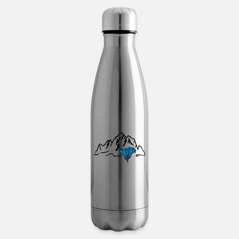 Montagne et gentiane - Bouteille isotherme - argent clair