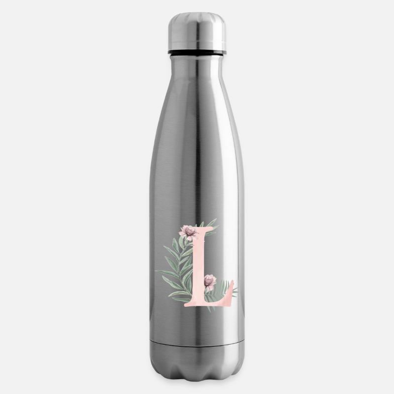 Buchstabe L mit Blumen - Isolierflasche - Lightsilver