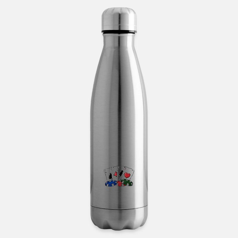 Feigning Flops & Juggling Rocks Poker Funny Poker - Isolierflasche - Lightsilver