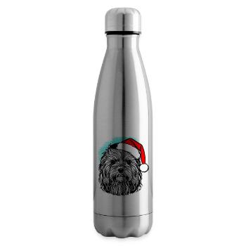 Weihnachten Hund süß lustig Hunde Tier Welpe 1 - Isolierflasche - Lightsilver - Rechts