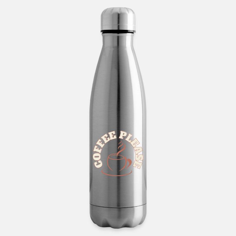 Logo rond du café s’il vous plaît - Bouteille isotherme - argent clair