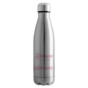 Râleuse Mais Adorable Cadeau Humour Personnalisé - Bouteille isotherme - argent clair - Droite