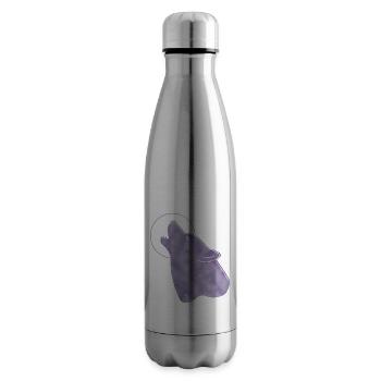 "Wolf", Boho Line Art Design, Serie „Woods“ - Isolierflasche - Lightsilver - Rechts