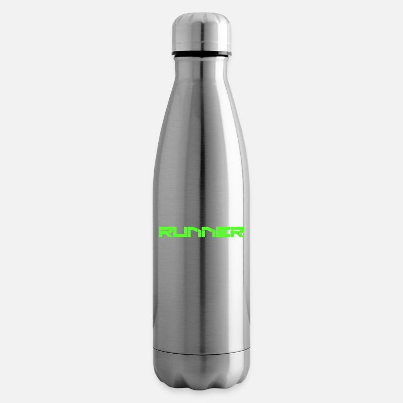 Coureur - coureur en vert - Bouteille isotherme - argent clair