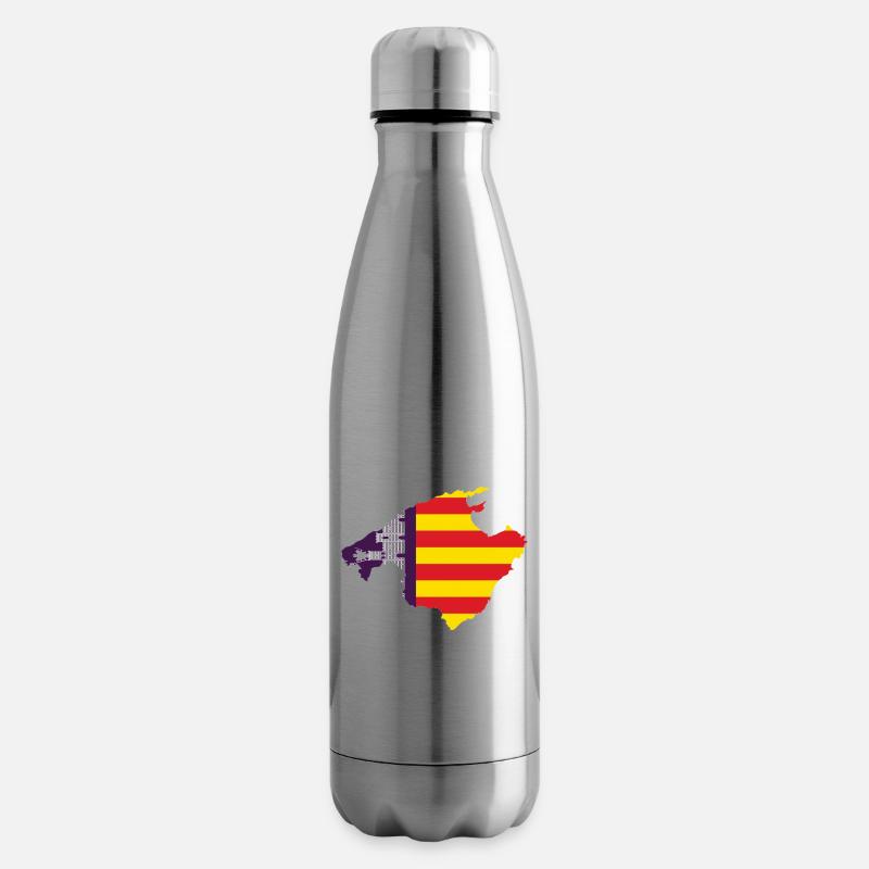 Mallorca Flagge Umriss - Isolierflasche - Lightsilver