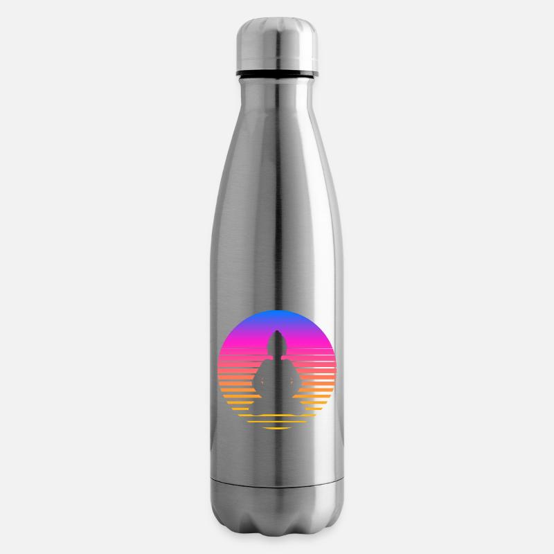 Buddha Retro Buddha Yoga Buddhismus - Isolierflasche - Lightsilver