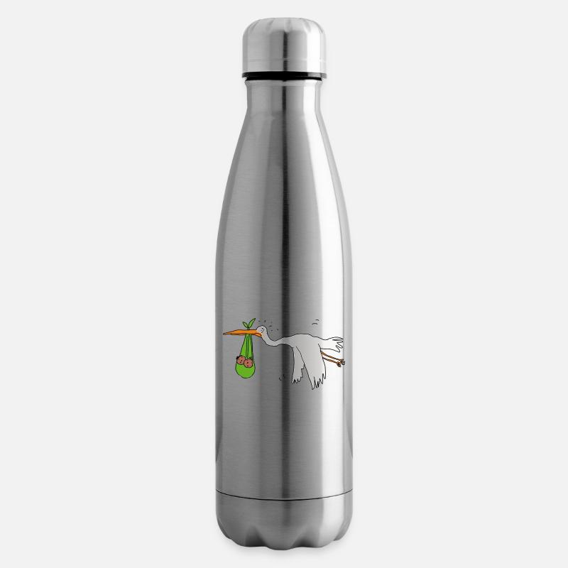Zwillinge Storch dunkle Haut - Isolierflasche - Lightsilver