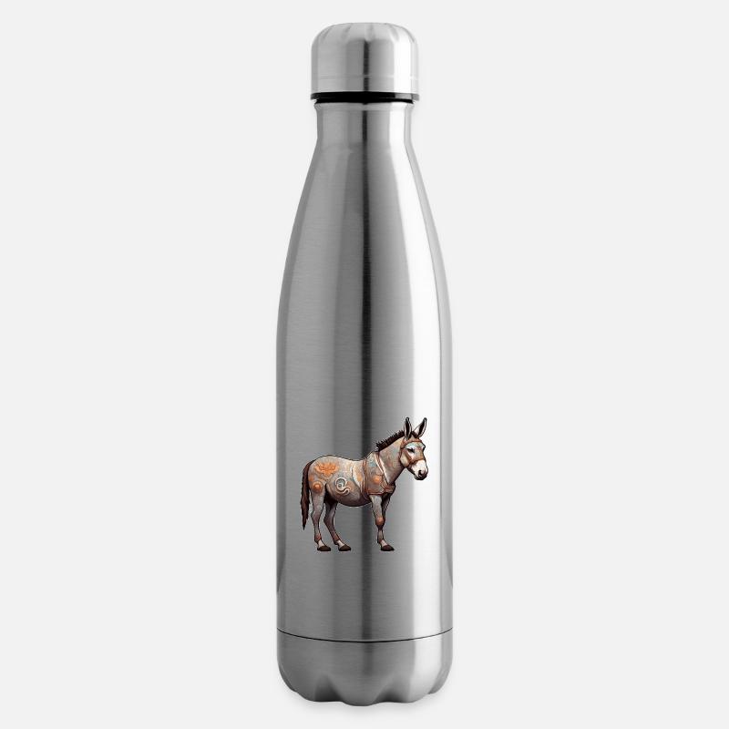 Esel / Tier /Grautier / Mähne / iah / Lasstier - Isolierflasche - Lightsilver