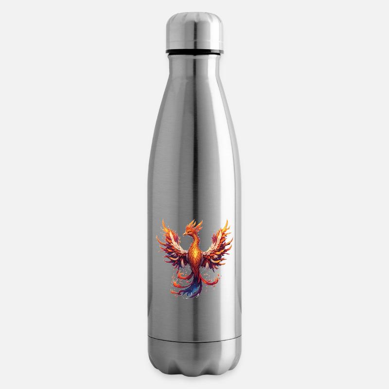 Phénix / Oiseau / Animal / Créature mythique / Feu - Bouteille isotherme - argent clair