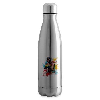 Boxer / Sports / Fight / Arena / Boxing Ring / Fists - Insulated Water Bottle - silver - Right