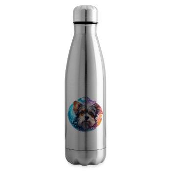Animal dans bulle de savon / enfantin / mignon / chien - Bouteille isotherme - argent clair - Droite