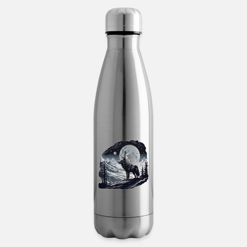 Wolf / Rudel / Wald / Wild / Tierwelt / heulen - Isolierflasche - Lightsilver