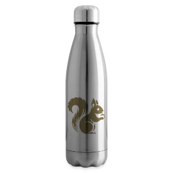 Silhouette d’écureuil minimaliste avec écrou - Bouteille isotherme - argent clair - Droite