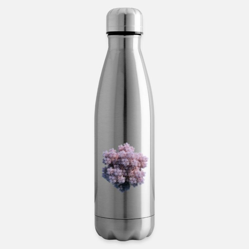 Weiße Fraktale - Isolierflasche - Lightsilver