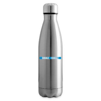 Inspirez expirez Yoga citation - Bouteille isotherme - argent clair - Droite
