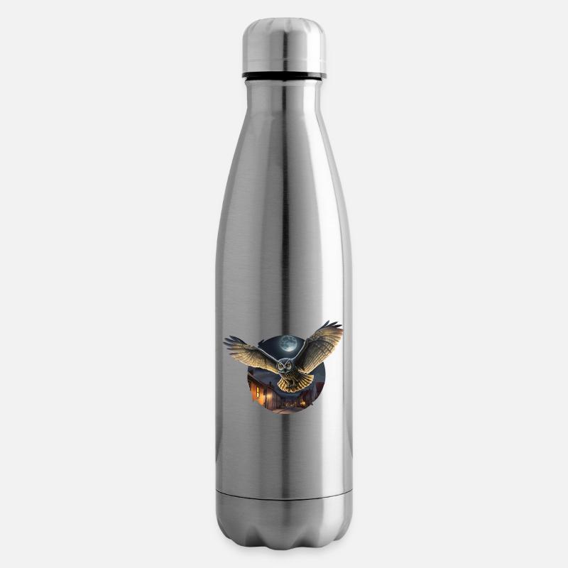 Owl Night Long Nachteule Eule Nachtdienst - Isolierflasche - Lightsilver
