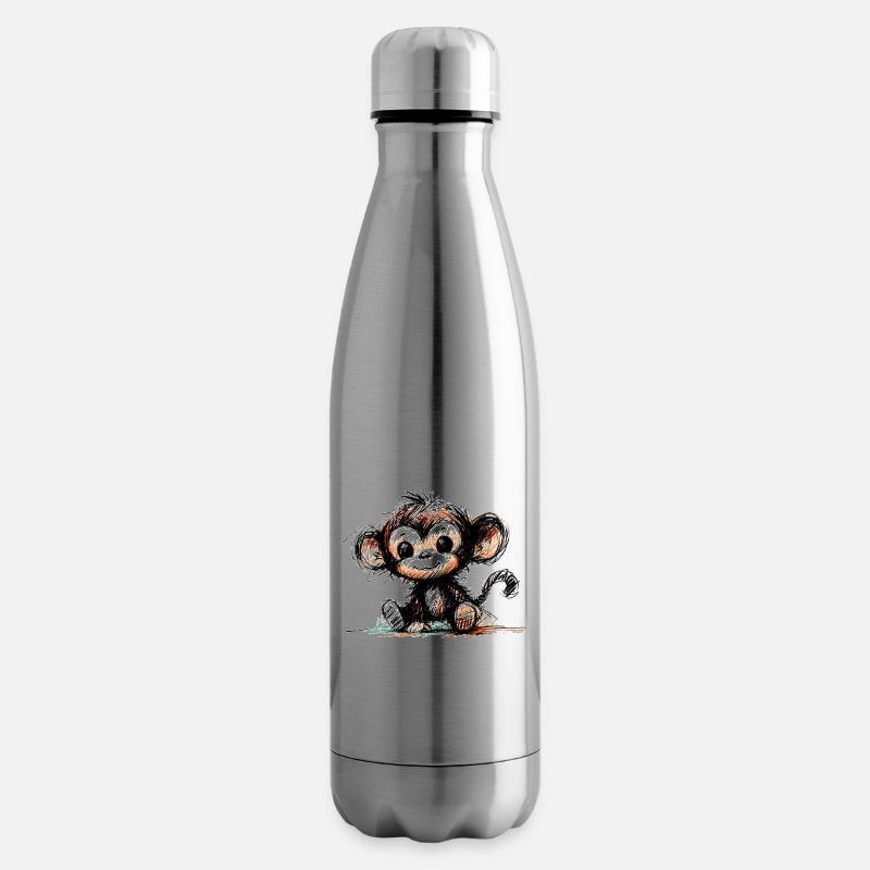 Monkeys - Insulated Water Bottle - silver