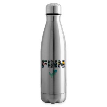 FINN - Schöner Jungen Name mit Dinosaurier - Isolierflasche - Lightsilver - Rechts