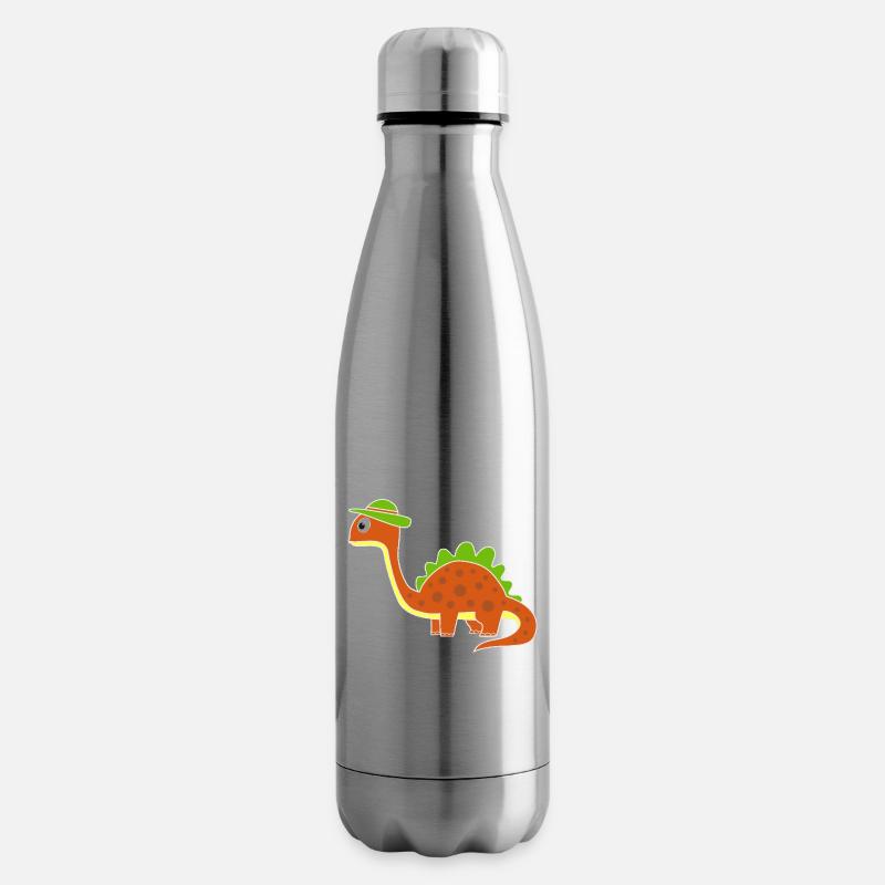 Lustiger Dino mit Punkten - Isolierflasche - Lightsilver