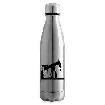 benzin gas tankstelle petrol station oil productio - Isolierflasche - Lightsilver - Rechts