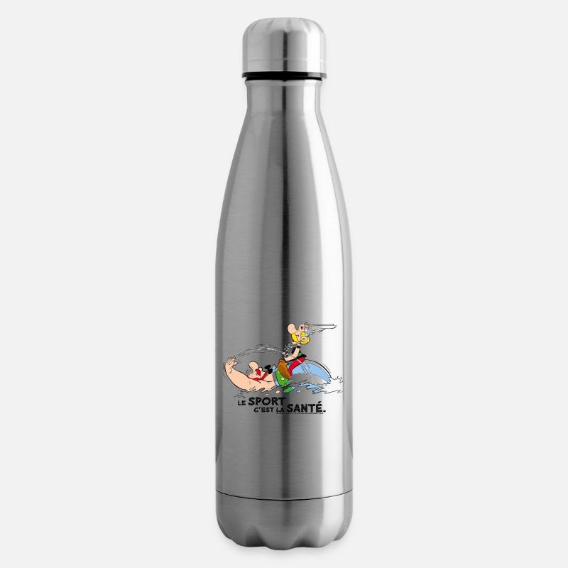 Astérix et Obélix se baignent avec Idéfix - Bouteille isotherme - argent clair