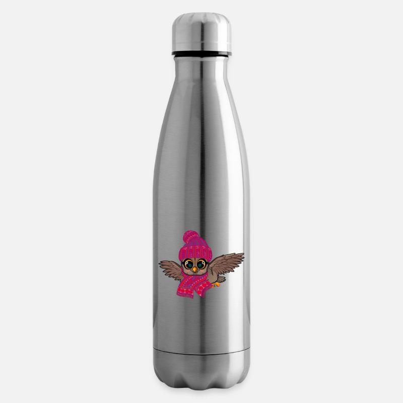 Frosteule Eule Frostbeule Herbst Winter - Isolierflasche - Lightsilver