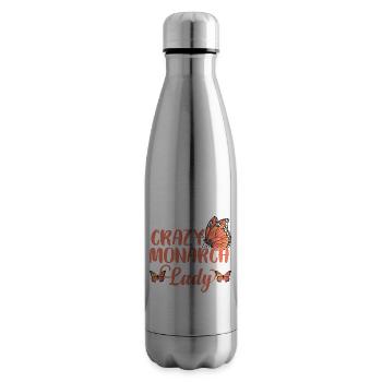 Monarque Femmes Papillon Drôle - Bouteille isotherme - argent clair - Droite