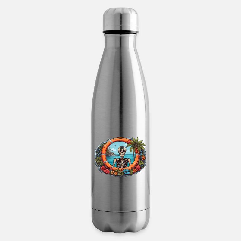 Tropisches Skelett - Isolierflasche - Lightsilver