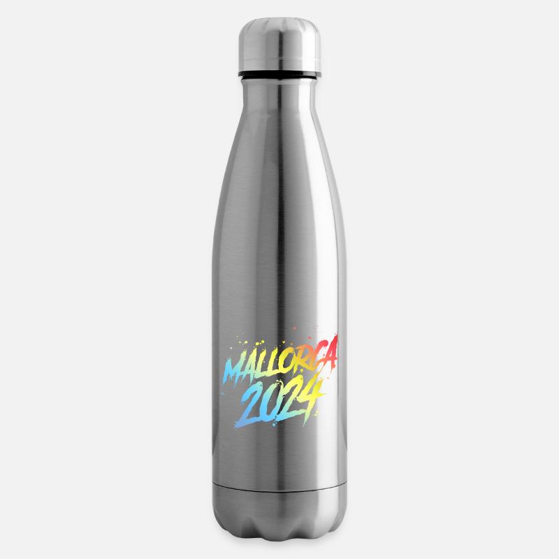 Mallorca 2024 Bunt Urlaub Team - Isolierflasche - Lightsilver
