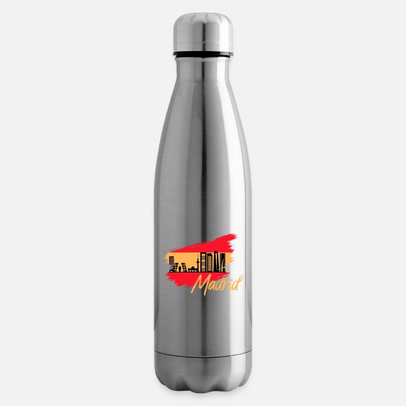 Skyline de drapeau espagne Madrid - Bouteille isotherme - argent clair