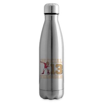 13ème anniversaire Dabbing Boy Adolescent football - Bouteille isotherme - argent clair - Droite