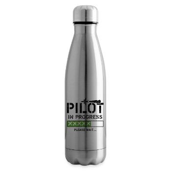 Future Airplane Pilot Son Grandson Aviation Flying - Isolierflasche - Lightsilver - Rechts