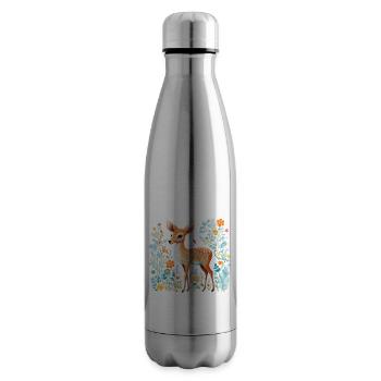Reh Waldlandschaft Farn Hirsch für Naturfreunde - Isolierflasche - Lightsilver - Rechts